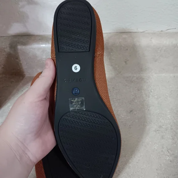 Rothy's Brown Flats with Blue Trim - Picture 9 of 10